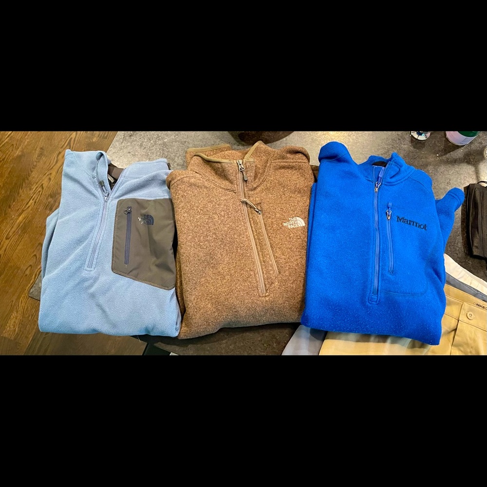 Lot of 3 Men’s XL sweatshirts - Marmot, North Face